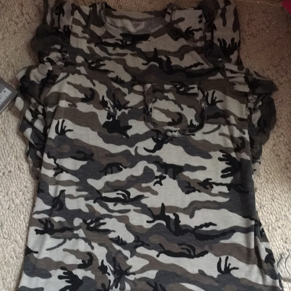 Camo ruffle shirt